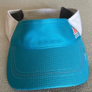 Adidas ClimaCool adjustable Velcro closure sport visor, turquoise/white